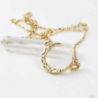 gold Moon Necklace 