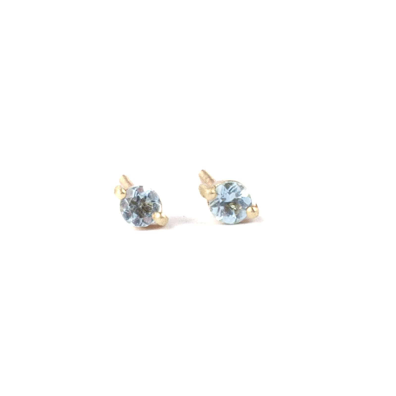 9ct Gold Aquamarine Stud Earrings