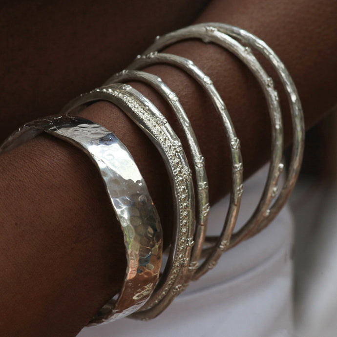 Solid Silver Bangles For Women 
