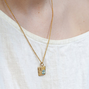 gold square necklace