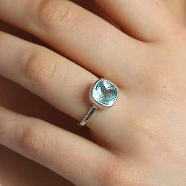 Blue Stone Cocktail Ring with topaz stone