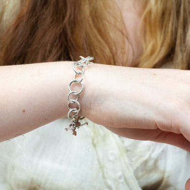 silver circle link bracelet