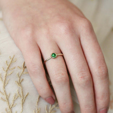 Emerald Green Solitaire Emerald Ring