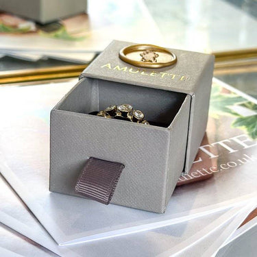 Grey jewellery box with wax seal