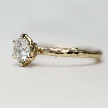 White Sapphire Engagement Ring 18ct Gold