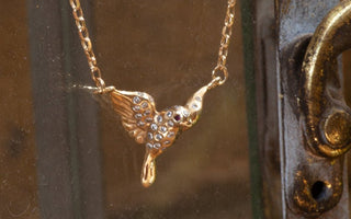 Diamond Dove Charm Necklace