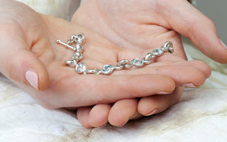 Silver Wedding Bracelet With Blue Gemstones