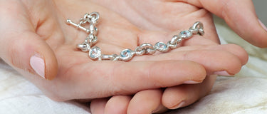 Silver Wedding Bracelet With Blue Gemstones