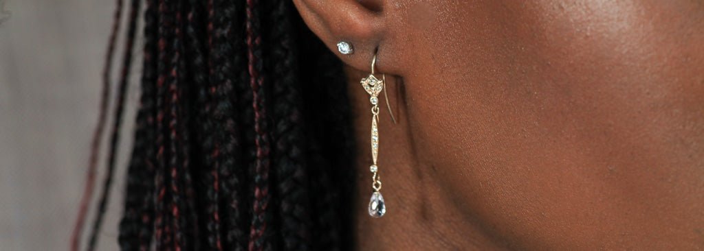 Solid Gold Real diamond Earrings Ethical