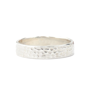5mm textured ring band white gold