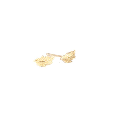 Gold Feather Stud Earrings