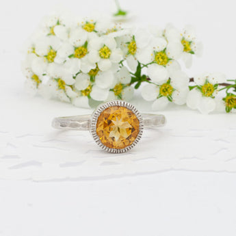 Silver Ring With Citrine 