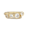 Asymmetric Multi Stone Diamond Ring handcrafted in 18t solid gold by Amulette Jewellery