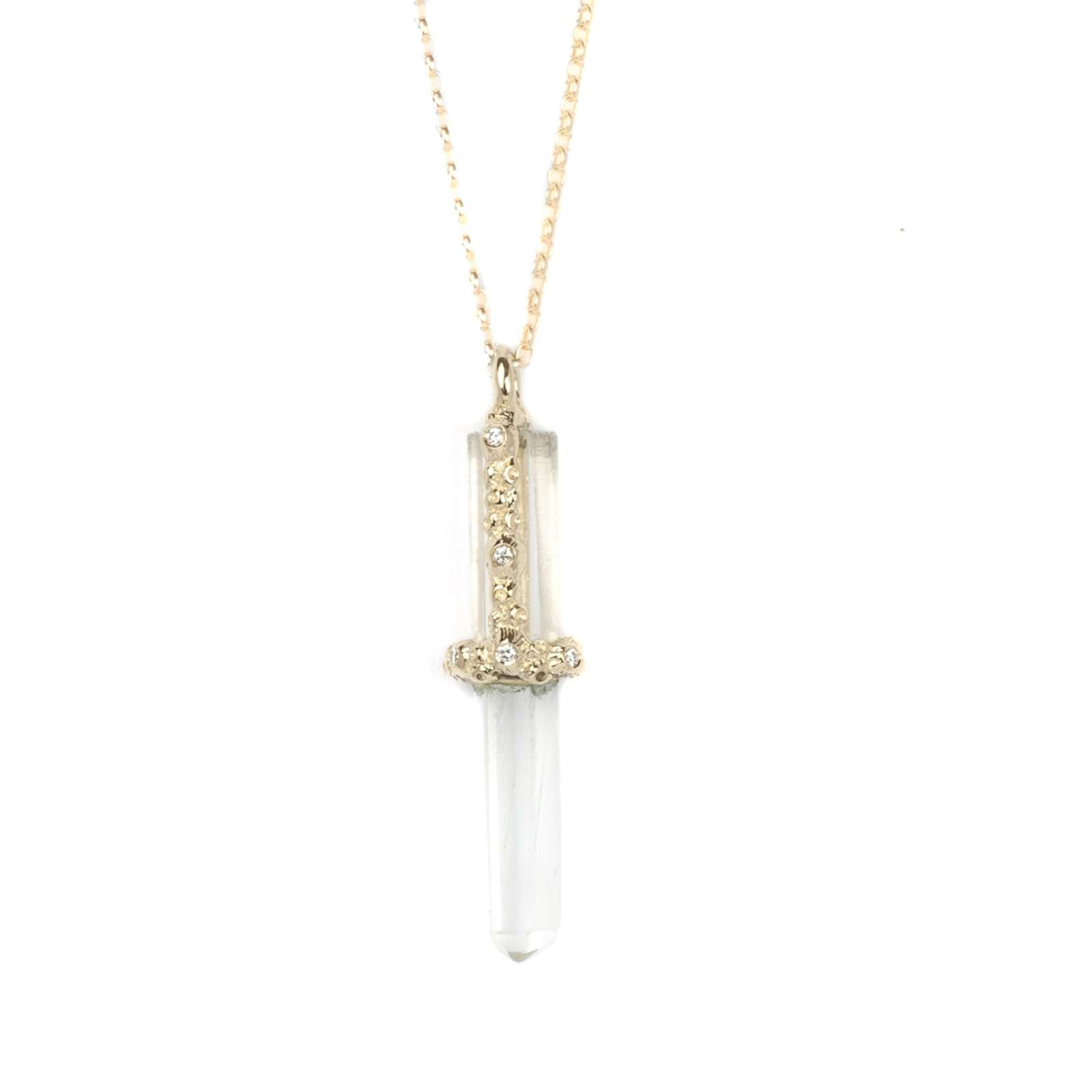 clear quartz crystal pendant