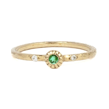 Emerald Engagement Ring With Diamonds