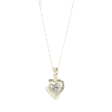 9ct white gold grey diamond heart necklace 