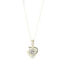 9ct white gold grey diamond heart necklace 
