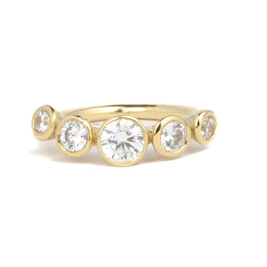 Cascade Five Stone Diamond Engagement Ring