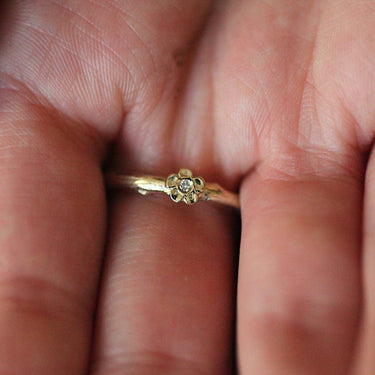 ring with gold flower