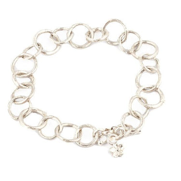 Silver Circle Chain Link Bracelet