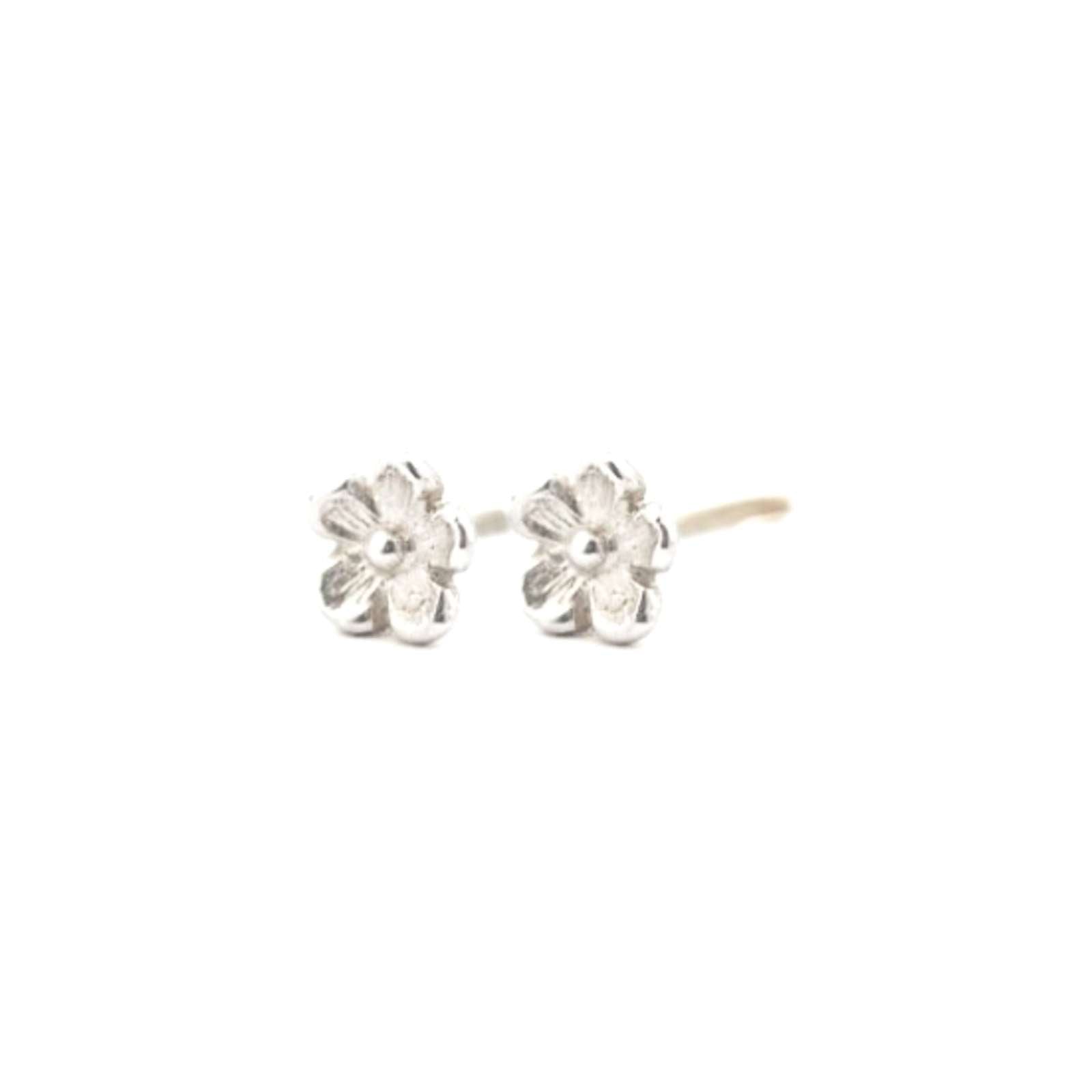 Dainty Blossom Flower Stud Earrings, Sterling Silver