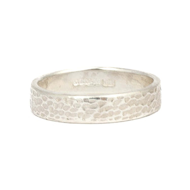 Sterling silver hammered ring band