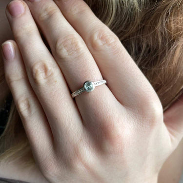 aquamarine silver engagement ring 