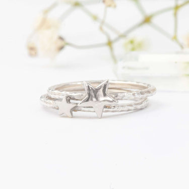 stacking silver star rings