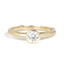 18ct Gold Twig ring band with solitaire diamond in a bezel setting 