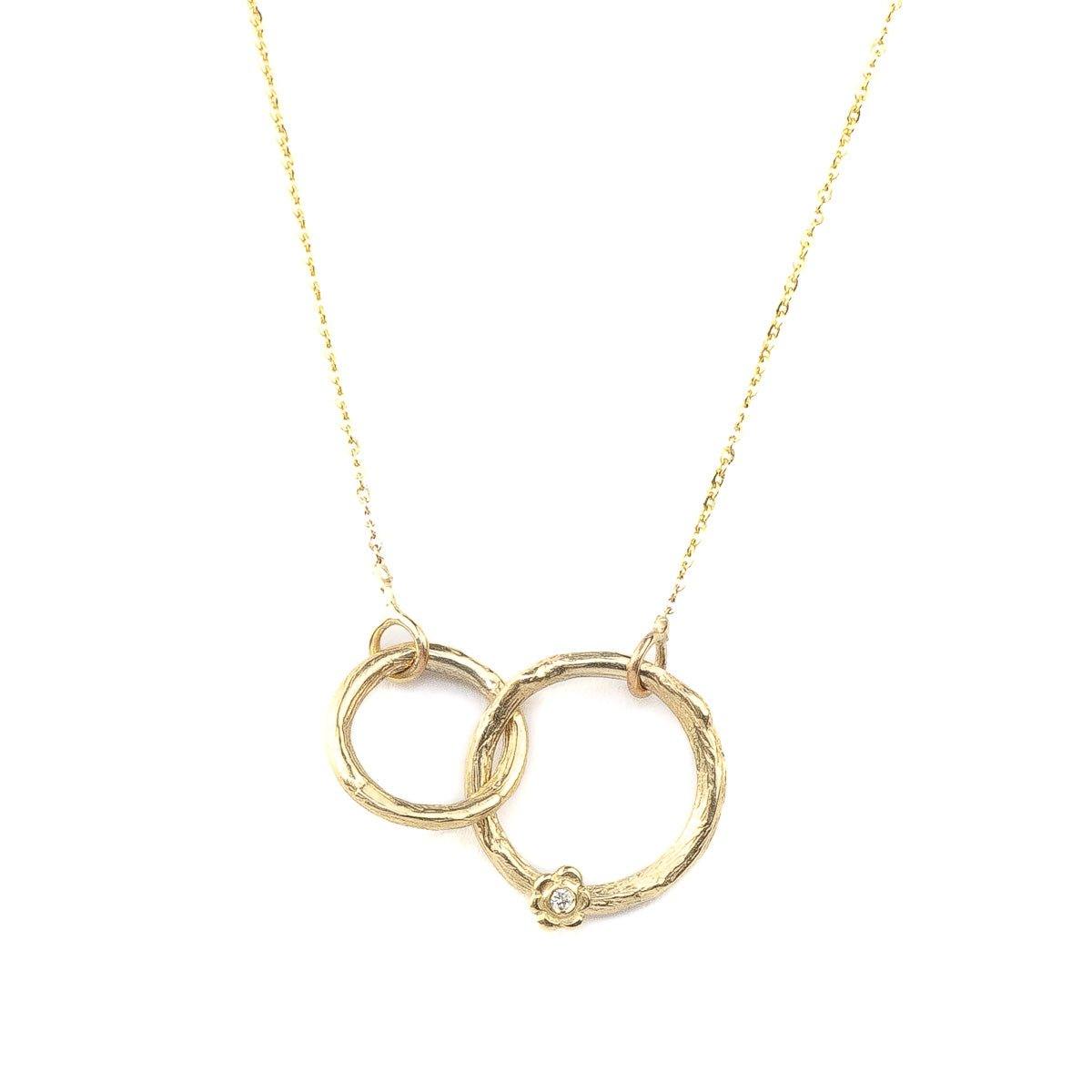 9ct Yellow Gold Interlocking Circles Gold Necklace