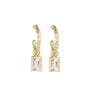 Baguette hoop charm earrings gold