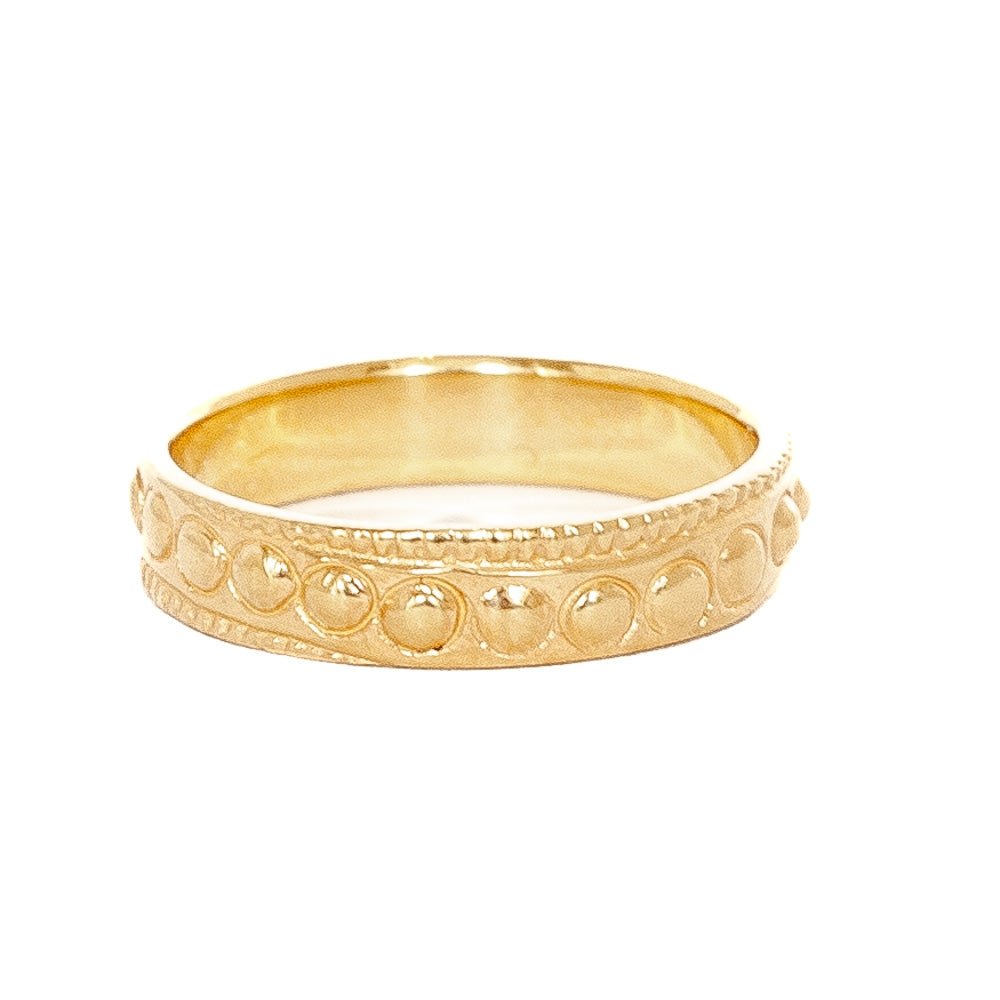 Beaded Wedding Ring 18ct Gold