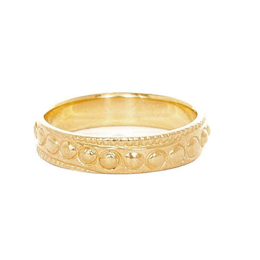 Womens beaded gold ring bands with baubles and beads