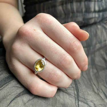 citrine and sterling silver ring 