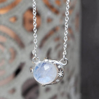 moonstone crescent necklace