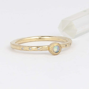 dainty opal engagement ring