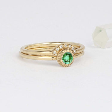 Stacking Emerald Engagement Ring