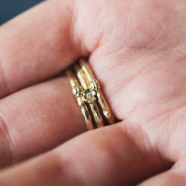 leaf and flower rings