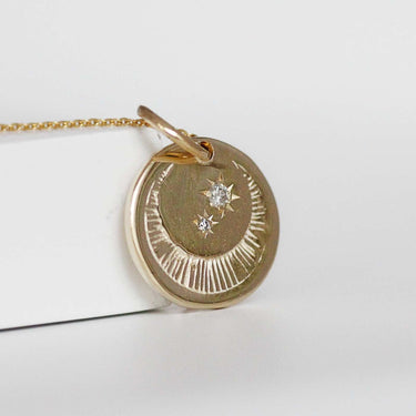 Moon & Star Gold Necklace in solid gold