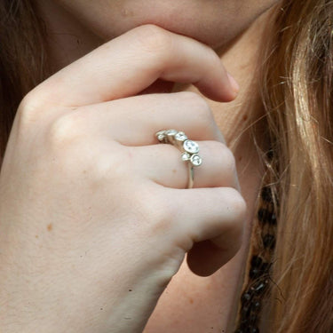 Scattered Diamond engagement ring