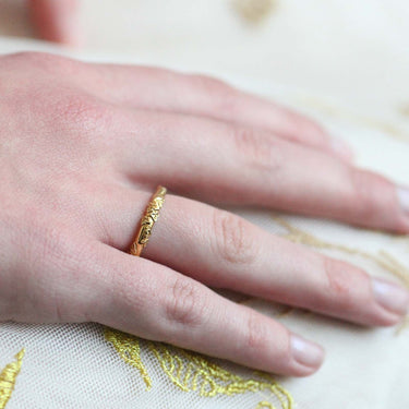 Leaf design Gold Wedding Ring by Amulette Jewellery