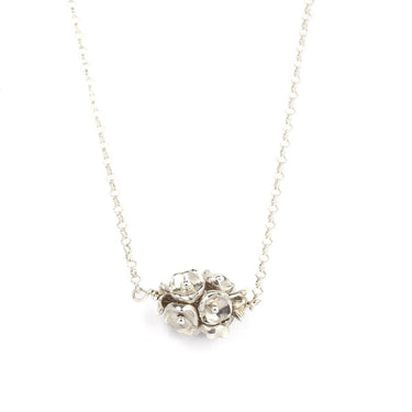 Blossoms Flower Cluster Necklace in Sterling Silver handcrafted in the UK