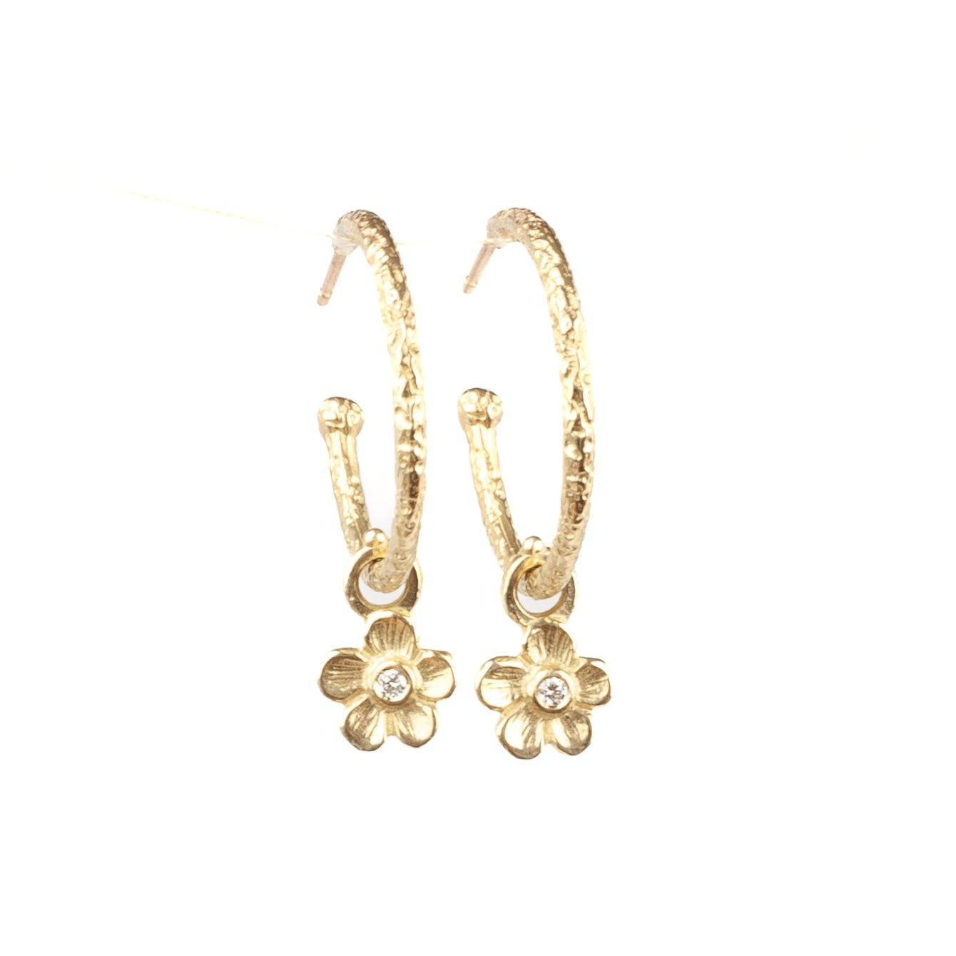 Gold Hoop Earrings With Charm