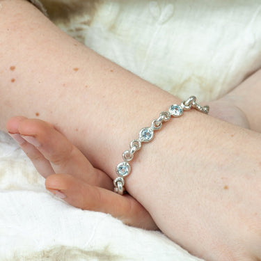 Blue Stone Silver Bracelet 