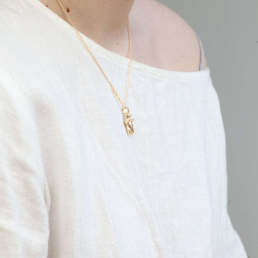 Gold bear necklace with grizzly bear charm by Amulette jewellery