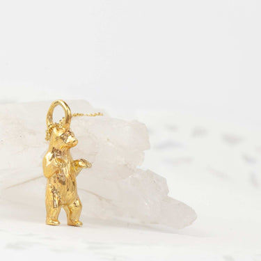 Gold mama bear necklace by Amulette jewellery