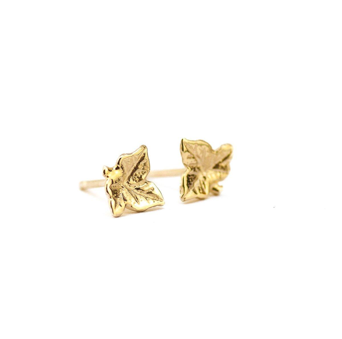 Leaf Stud Earrings Gold