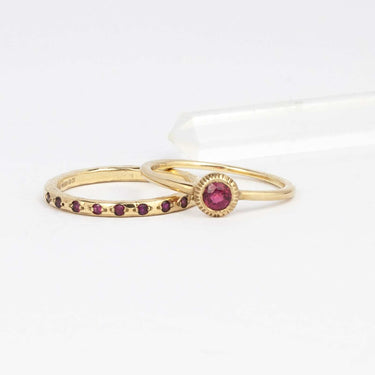 Ruby Wedding Ring With Grain Setting