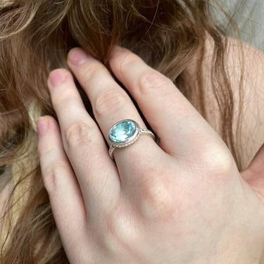 Topaz sterling silver stone ring 