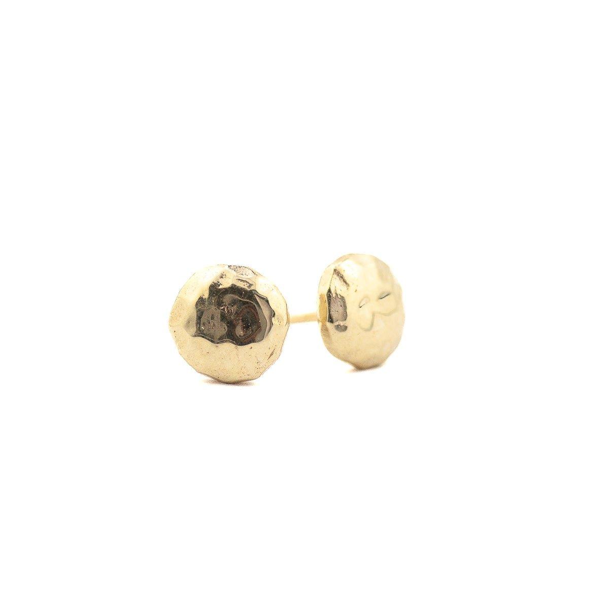 hammered gold stud earrings